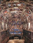 Michelangelo Buonarroti Interior of the Sistine Chapel oil painting